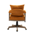 Coolmore Computer Chair Office Chair Adjustable Swivel Chair Fabric Seat Home Study Chair Orange Boucle