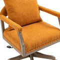 Coolmore Computer Chair Office Chair Adjustable Swivel Chair Fabric Seat Home Study Chair Orange Boucle