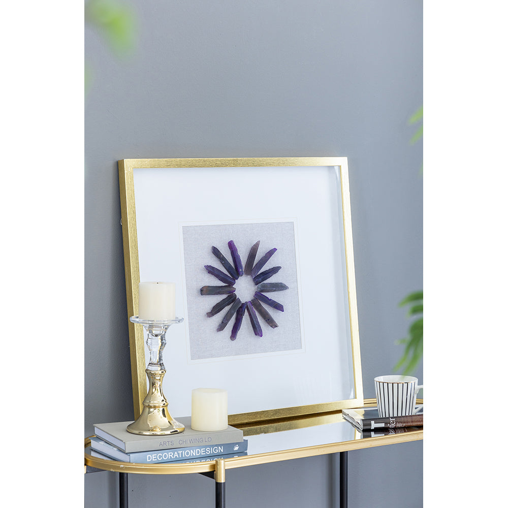 23.5 X 23.5" Grace Purple Agate Shadow Boxes Wall Art, Set Of 2 Multicolor Plastic