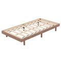 Modern Design Twin Size Floating Platform Bed Frame For Walnut Color Walnut Particle Board