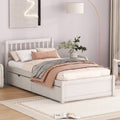 Modern Design Wooden Twin Size Platform Bed With 2 Drawers For White Washed Color White Washed Rubber Wood