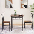 3 Piece Kitchen Dining Room Table Set Retro Brown Chair Antique Brown Brown Dining Room American Design,American Traditional,Antique Metal & Wood Metal & Wood