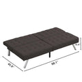 Wood Frame, Stainless Leg, Futon, Sofa Bed Espresso Espresso Fabric