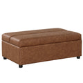 Twin Size Folding Ottoman Sleeper Bed With Mattress Convertible Guest Bed Brown Brown Foam Pu 1 Seat
