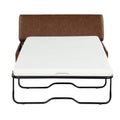 Twin Size Folding Ottoman Sleeper Bed With Mattress Convertible Guest Bed Brown Brown Foam Pu 1 Seat