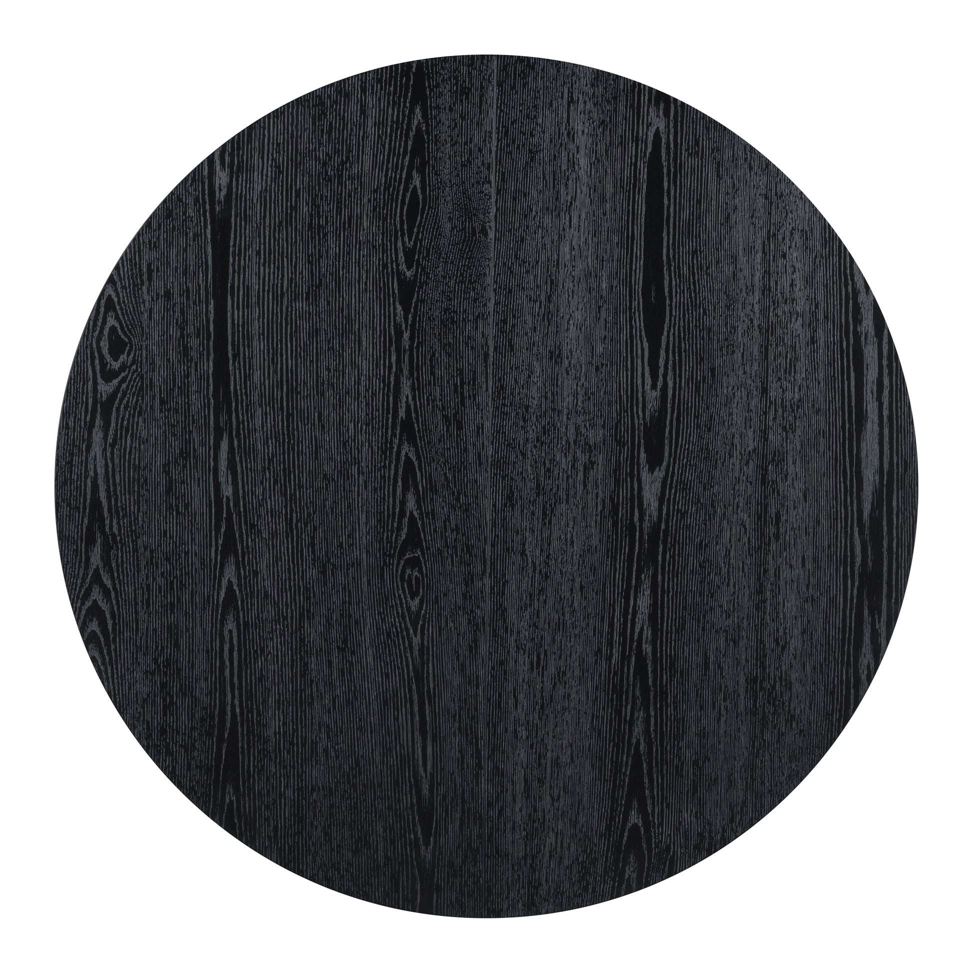 Retro 5 Piece Dining Set Extendable Round Table And 4 Chairs For Kitchen Dining Room Black Oak Black Mdf