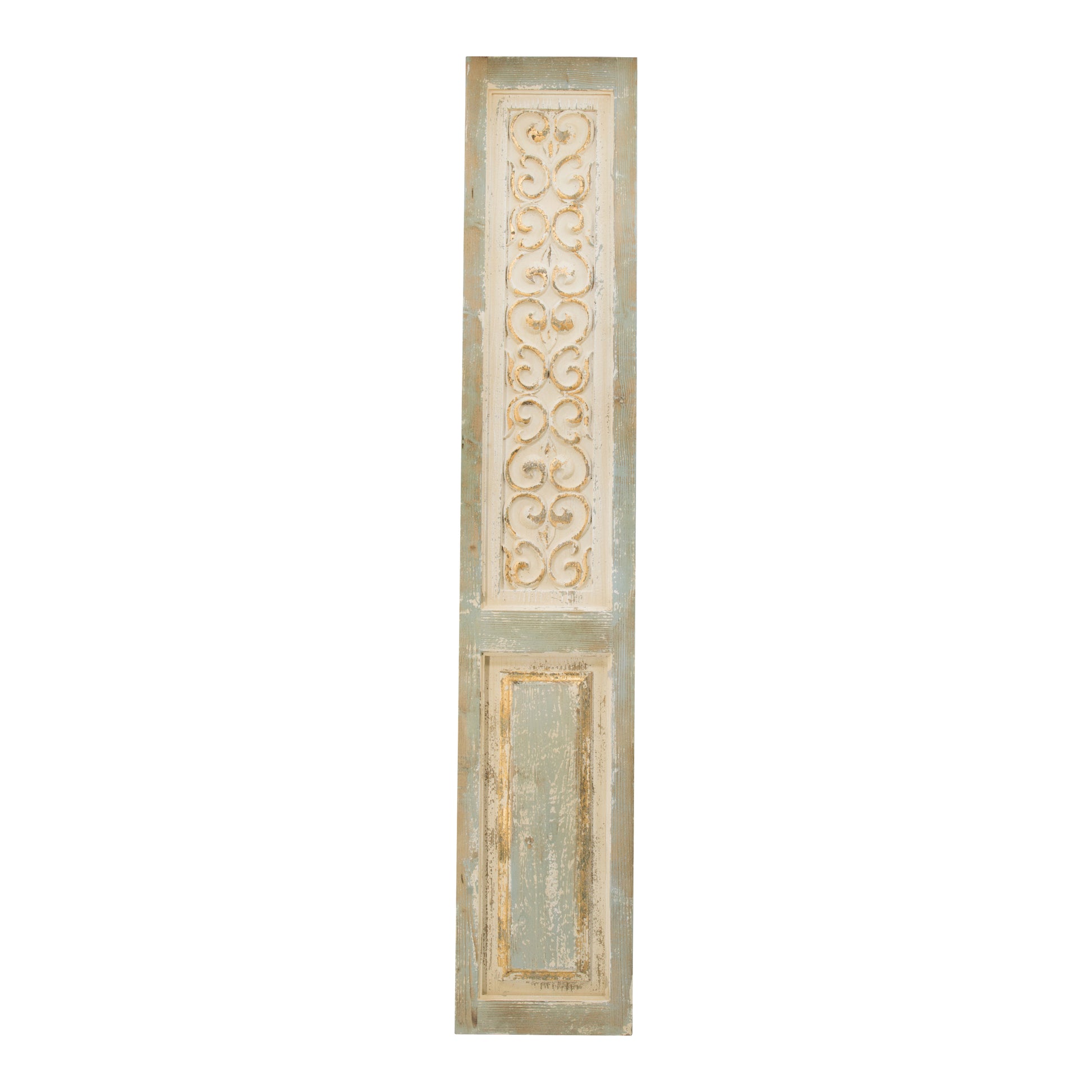 14" X 78.5" Large Wooden Rectangle Hanging Panel, Decorative Wall Sculpture, Carved Wall Art Beige Wood