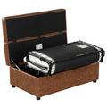 Twin Size Folding Ottoman Sleeper Bed With Mattress Convertible Guest Bed Brown Brown Foam Pu 1 Seat