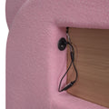 Full Size Upholstered Storage Platform Bed With Cartoon Ears Headboard, Led And Usb, Pink Box Spring Not Required Full Pink Wood Bedroom Bed Frame Upholstered