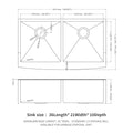Gunmetal Black Double Bowl 50 50 Farmhouse Sink 36