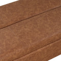 Twin Size Folding Ottoman Sleeper Bed With Mattress Convertible Guest Bed Brown Brown Foam Pu 1 Seat