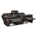 Contemporary Brown Faux Leather Upholstered 1Pc Double Reclining Sofa W Center Drop Down Cup Holder Living Room Furniture Brown Faux Leather Wood Primary Living Space Pillow Top Arms Solid Wood 3 Seat