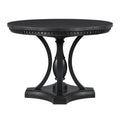 Retro 5 Piece Dining Set Extendable Round Table And 4 Chairs For Kitchen Dining Room Black Oak Black Mdf