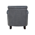 Classic Traditional Accent Chair 1Pc Solid Wood Frame Burnish Gray Top Grain Leather Trim Living Room Furniture Gray Primary Living Space Classic,Traditional,Transitional Solid Wood