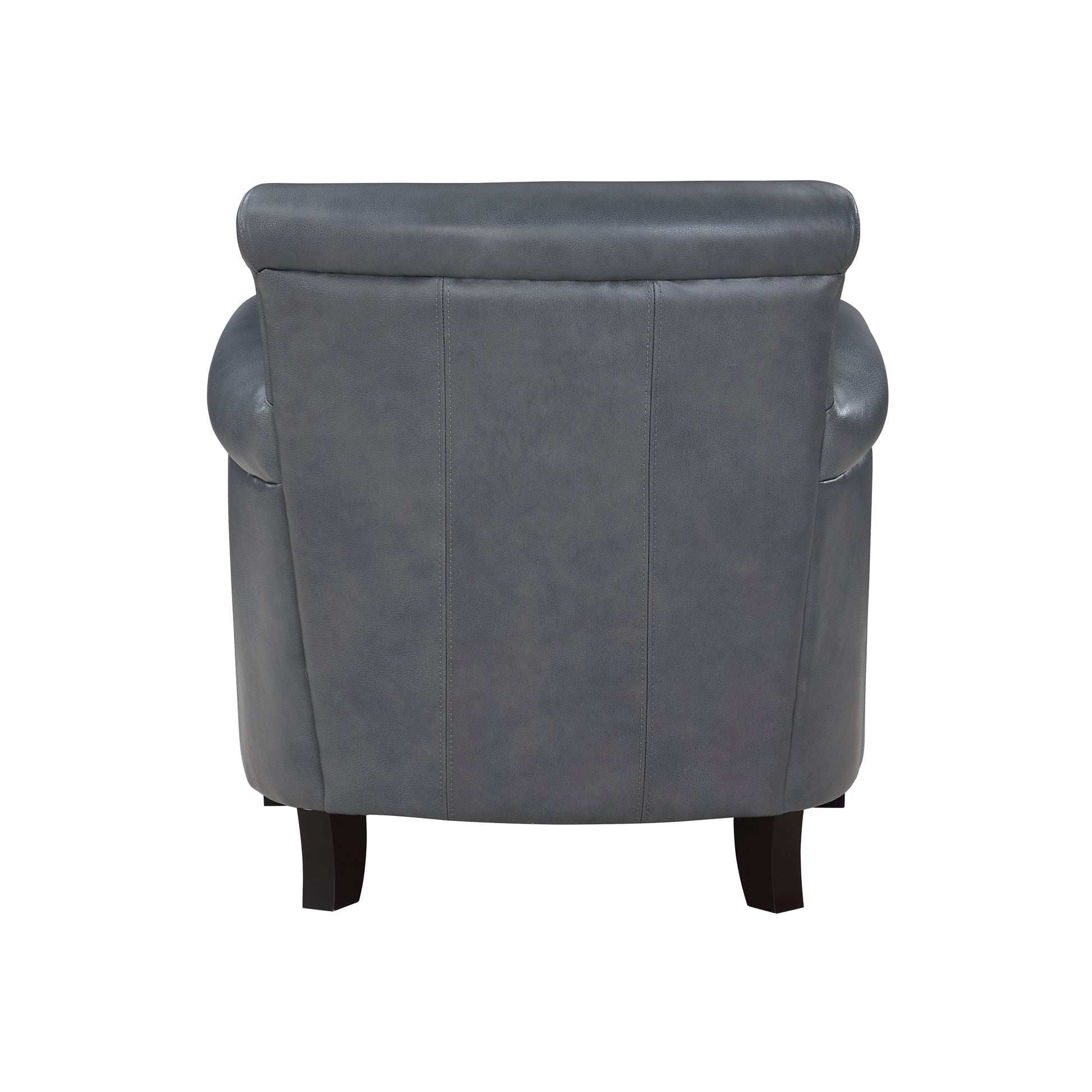 Classic Traditional Accent Chair 1Pc Solid Wood Frame Burnish Gray Top Grain Leather Trim Living Room Furniture Gray Primary Living Space Classic,Traditional,Transitional Solid Wood