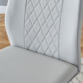 Modern Dining Chairs With Faux Leather Padded Seat Dining Living Room Chairs Upholstered Chair With Metal Legs Design For Living, Bedroom, Dining Room Side Chairs Set Of 8 Light Gray Pu C 001 Light