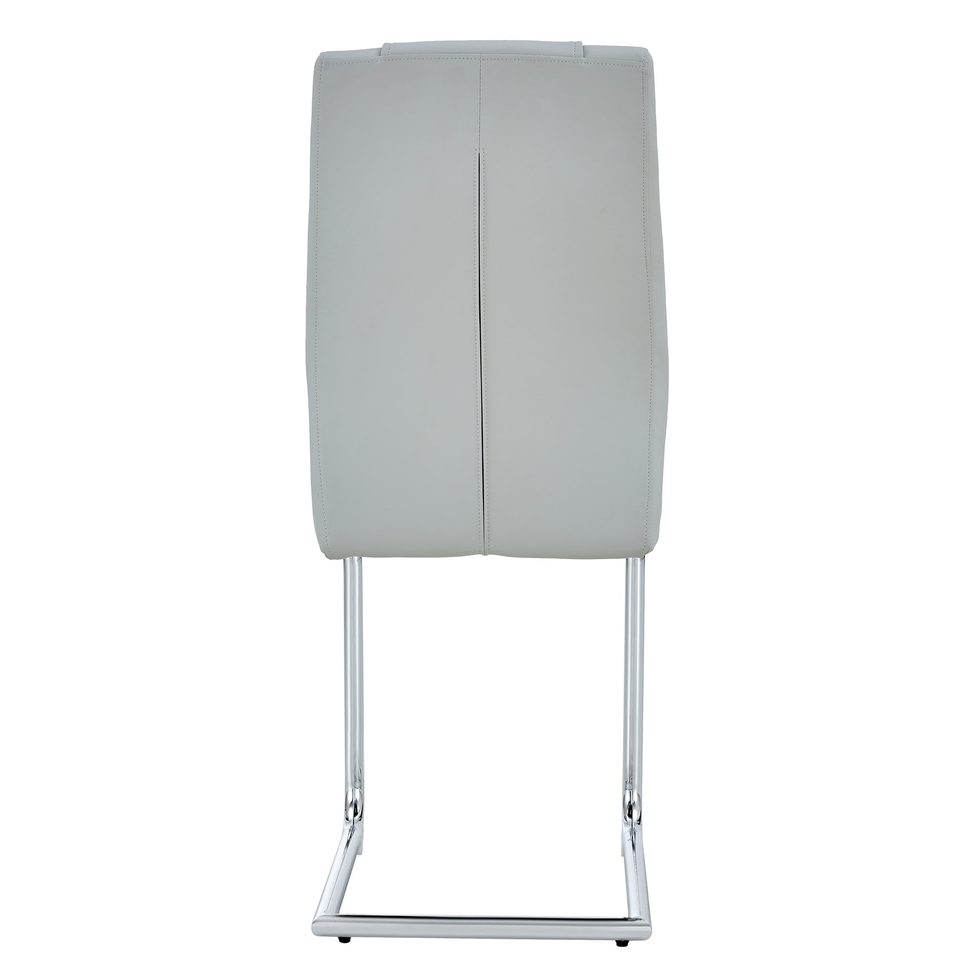 Equipped With Faux Leather Cushioned Seats Living Room Chairs With Metal Legs, Suitable For Kitchen, Living Room, Bedroom, And Dining Room Side Chairs, Set Of 6 Light Gray Pu Leather Light Gray Pu