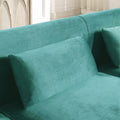 Velvet Loveseat With Pillows And Gold Finish Metal Leg For Living Room Blue Velvet