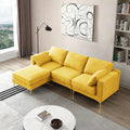 Adf Living Room Furniture Modern Leisure L Shape Couch Yellow Fabric Yellow Foam Fabric