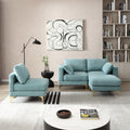 Adf Living Room Furniture Modern Leisure L Shape Couch Turquoise Fabric Turquoise Foam Fabric