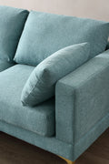 Adf Living Room Furniture Modern Leisure L Shape Couch Turquoise Fabric Turquoise Foam Fabric