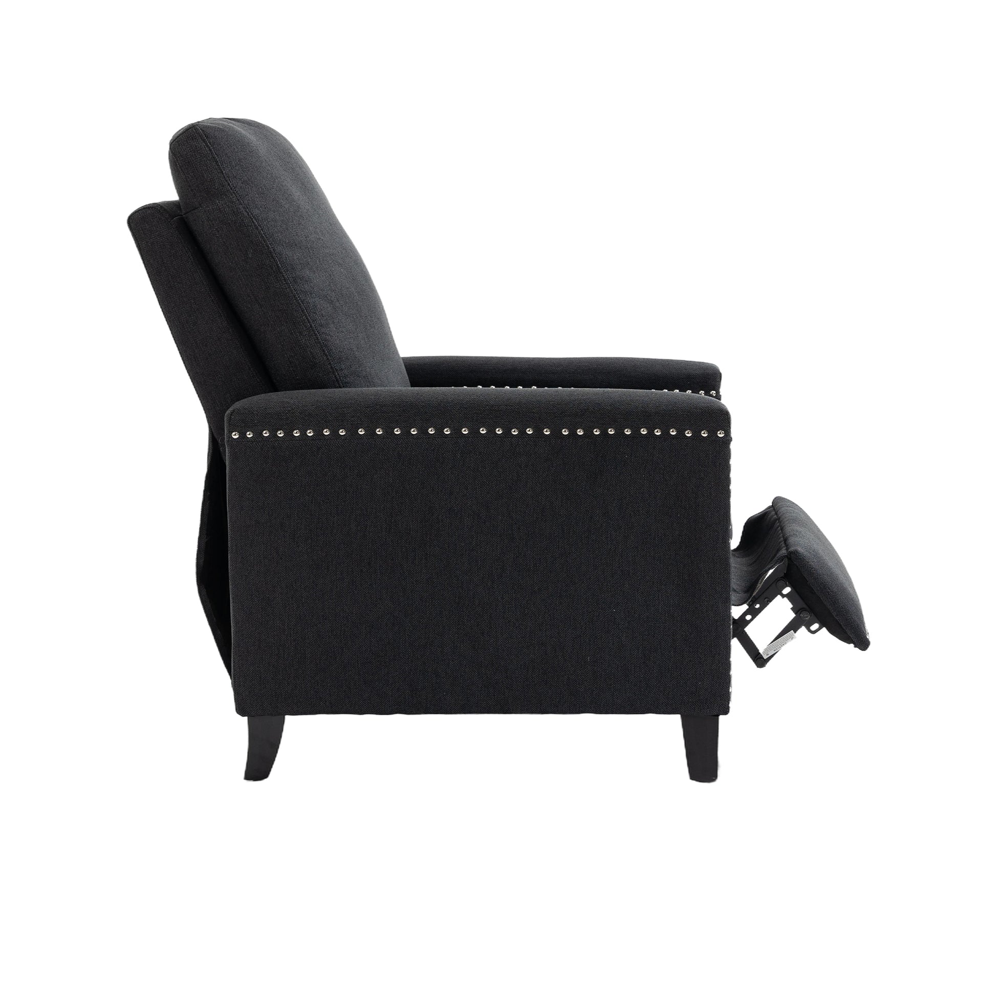 Coolmore Modern Comfortable Upholstered Leisure Chair Recliner Chair For Living Room Black Velvet