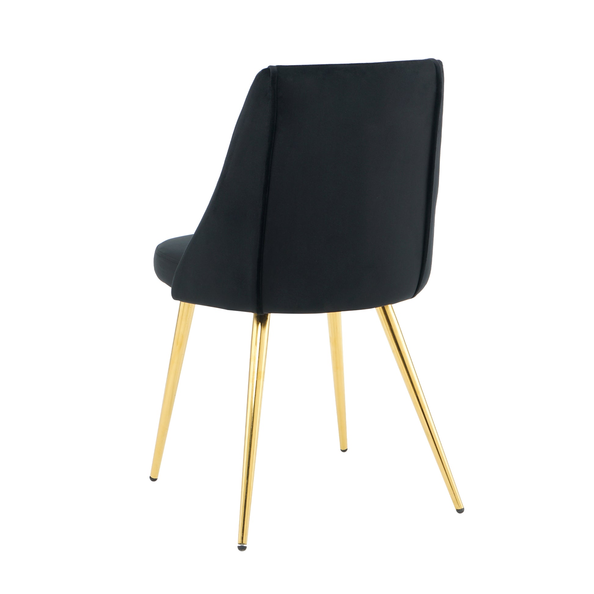 Modern Simple Velvet Dining Black Chair Home Bedroom Stool Back Dressing Chair Student Desk Chair Gold Metal Legs Set Of 4 Metal Black Velvet