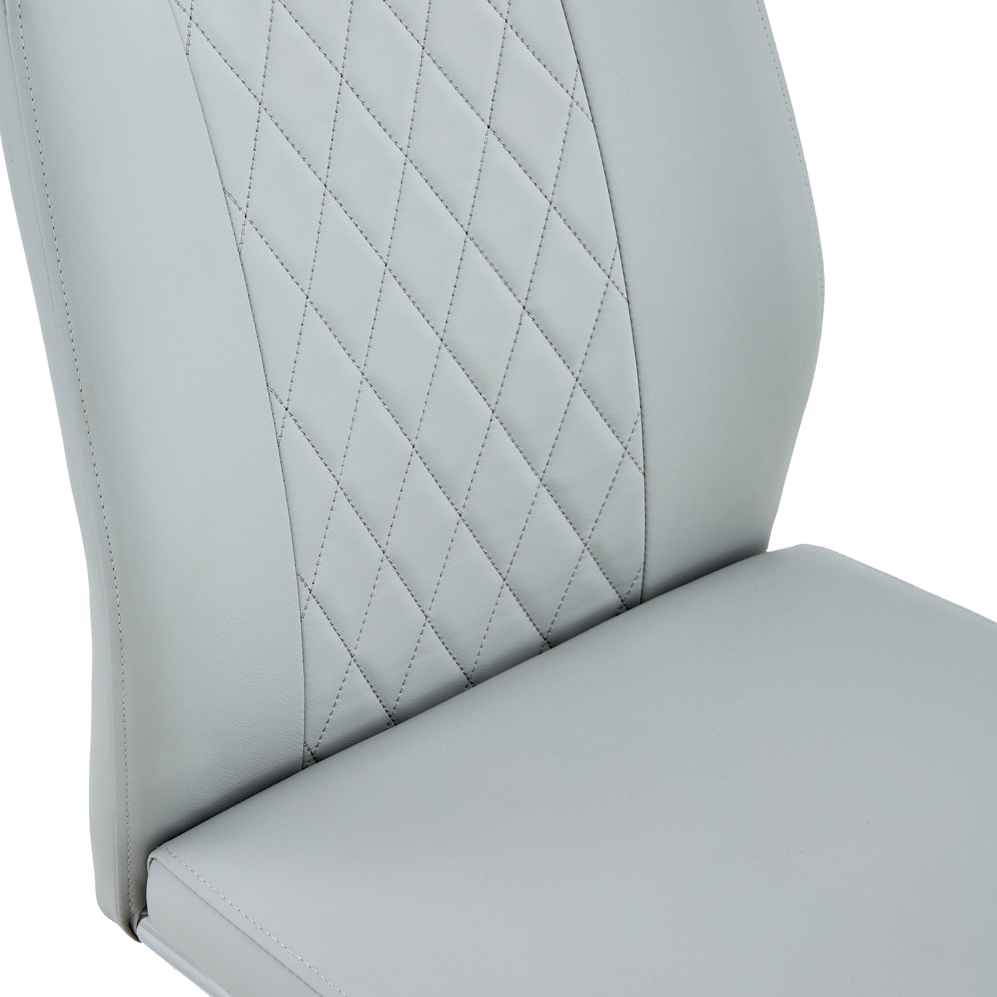 Modern Dining Chairs With Faux Leather Padded Seat Dining Living Room Chairs Upholstered Chair With Metal Legs Design For Living, Bedroom, Dining Room Side Chairs Set Of 8 Light Gray Pu C 001 Light