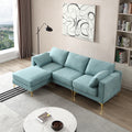 Adf Living Room Furniture Modern Leisure L Shape Couch Turquoise Fabric Turquoise Foam Fabric