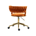 Coolmore Home Office Desk Chair, Vanity Chair, Modern Adjustable Home Computer Executive Chair Swivel Task Chair For Small Space, Living Room, Make Up, Studying Orange Polyester