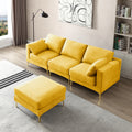 Adf Living Room Furniture Modern Leisure L Shape Couch Yellow Fabric Yellow Foam Fabric