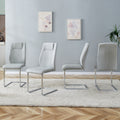 Modern Dining Chairs With Faux Leather Padded Seat Dining Living Room Chairs Upholstered Chair With Metal Legs Design For Living, Bedroom, Dining Room Side Chairs Set Of 8 Light Gray Pu C 001 Light