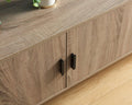 Tv Stand Two Door Cabinet With Two Open Shelves With Metal Legs Brown & Black Black Taupe Particle Board