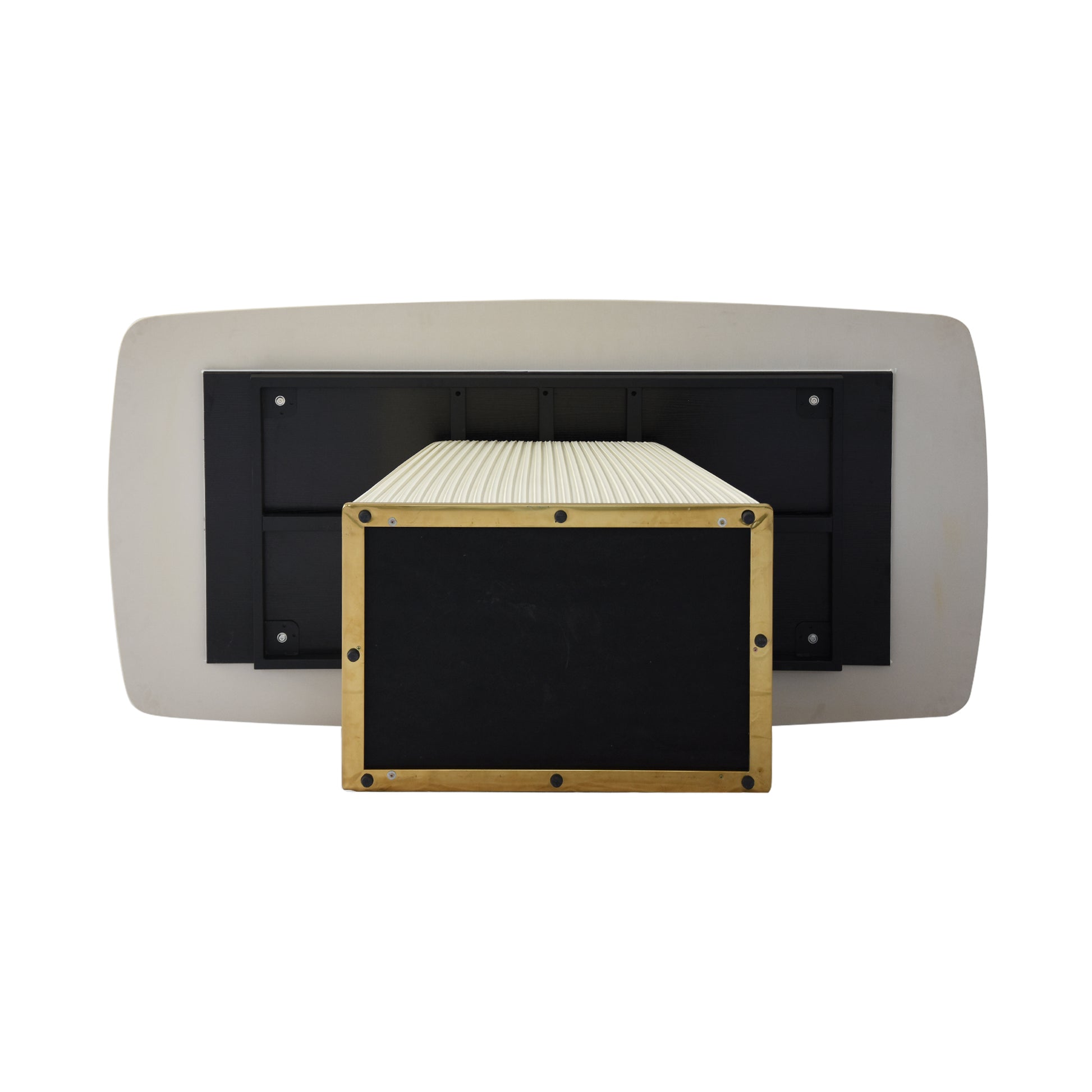 78.74" Modern Artificial Stone White Straight Side Panel Beige Pu Plywood Table Legs Can Accommodate 8 People. White Dining Room Plywood Sintered Stone