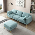 Adf Living Room Furniture Modern Leisure L Shape Couch Turquoise Fabric Turquoise Foam Fabric