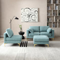 Adf Living Room Furniture Modern Leisure L Shape Couch Turquoise Fabric Turquoise Foam Fabric