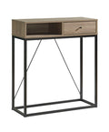 Console Table With One Drawer And Open Cubby Brown & Black Deep Rustic Brown Particle Board