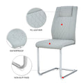 Modern Dining Chairs With Faux Leather Padded Seat Dining Living Room Chairs Upholstered Chair With Metal Legs Design For Living, Bedroom, Dining Room Side Chairs Set Of 8 Light Gray Pu C 001 Light