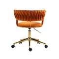 Coolmore Home Office Desk Chair, Vanity Chair, Modern Adjustable Home Computer Executive Chair Swivel Task Chair For Small Space, Living Room, Make Up, Studying Orange Polyester