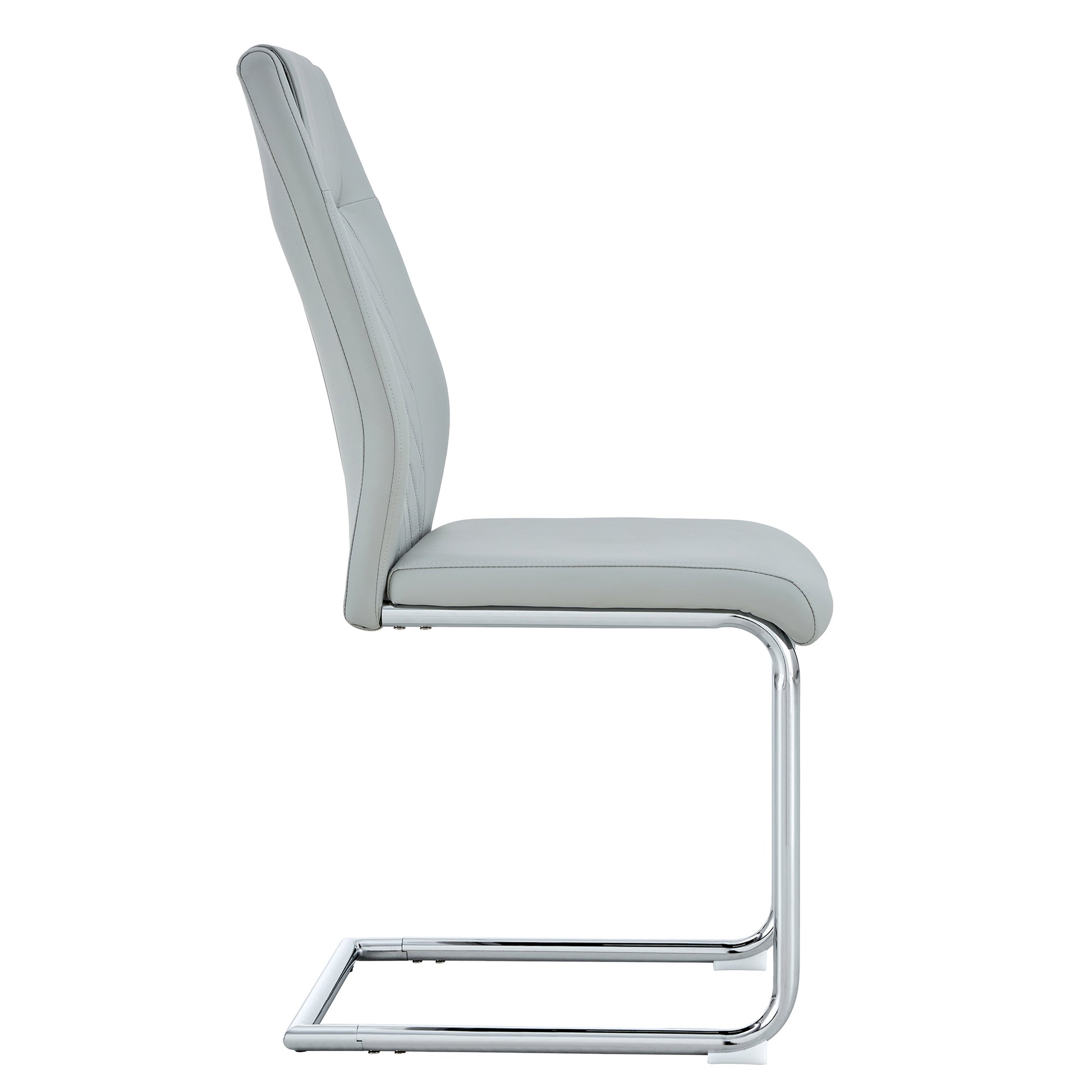 Modern Dining Chairs With Faux Leather Padded Seat Dining Living Room Chairs Upholstered Chair With Metal Legs Design For Living, Bedroom, Dining Room Side Chairs Set Of 8 Light Gray Pu C 001 Light