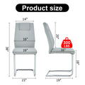 Modern Dining Chairs With Faux Leather Padded Seat Dining Living Room Chairs Upholstered Chair With Metal Legs Design For Living, Bedroom, Dining Room Side Chairs Set Of 8 Light Gray Pu C 001 Light