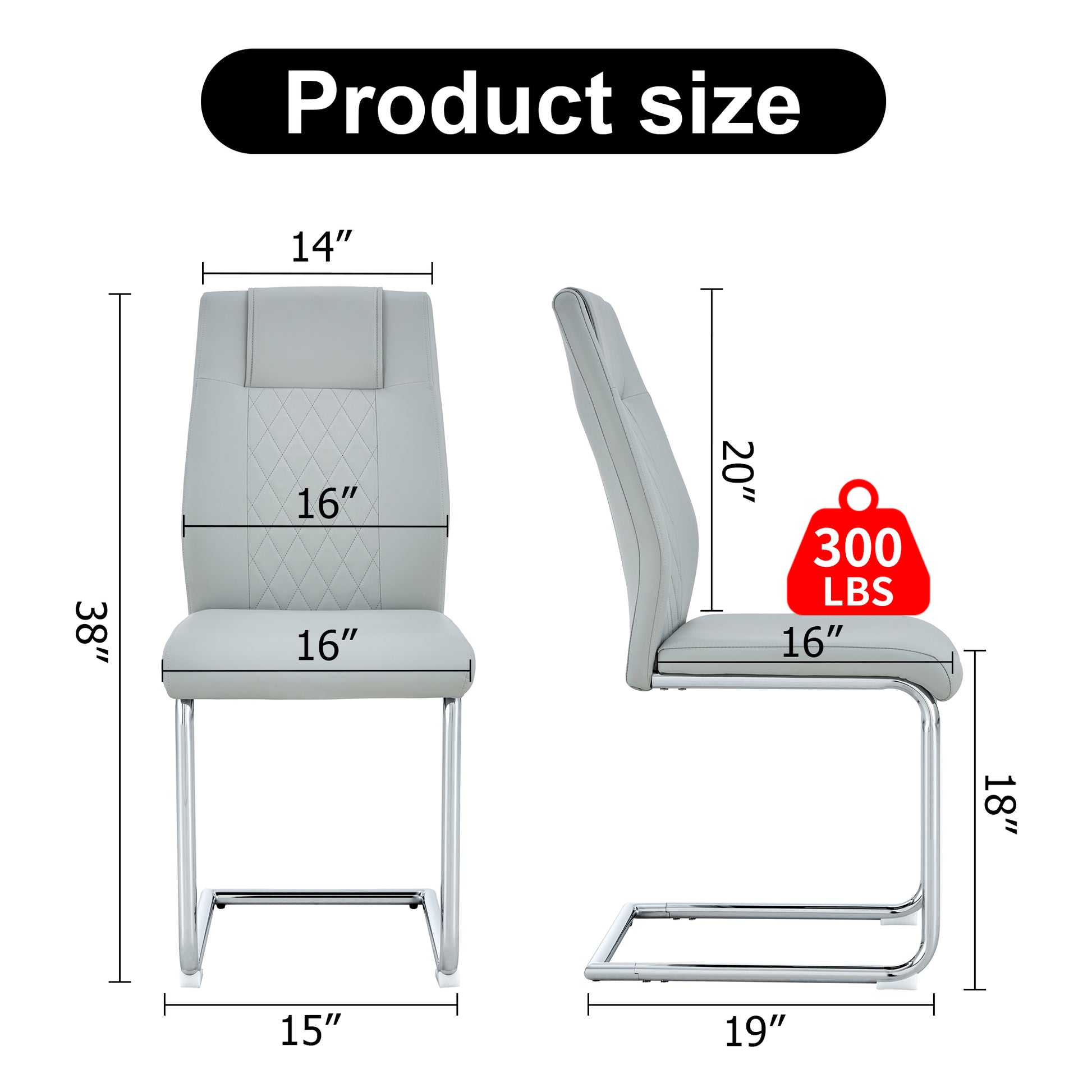Modern Dining Chairs With Faux Leather Padded Seat Dining Living Room Chairs Upholstered Chair With Metal Legs Design For Living, Bedroom, Dining Room Side Chairs Set Of 8 Light Gray Pu C 001 Light