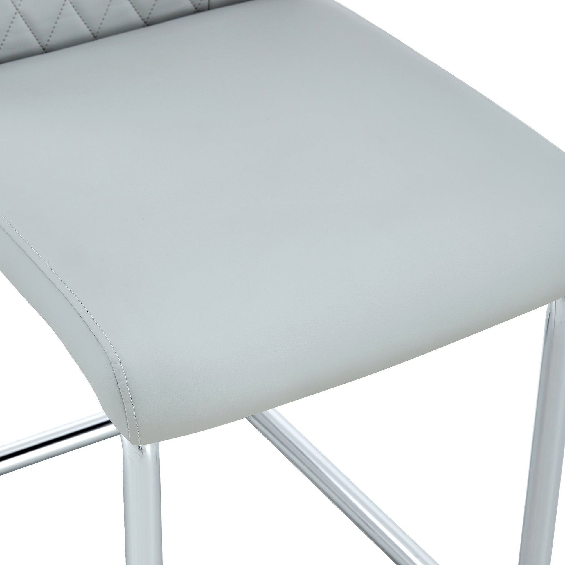 Modern Dining Chairs With Faux Leather Padded Seat Dining Living Room Chairs Upholstered Chair With Metal Legs Design For Living, Bedroom, Dining Room Side Chairs Set Of 8 Light Gray Pu C 001 Light