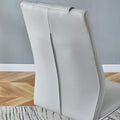 Modern Dining Chairs With Faux Leather Padded Seat Dining Living Room Chairs Upholstered Chair With Metal Legs Design For Living, Bedroom, Dining Room Side Chairs Set Of 8 Light Gray Pu C 001 Light