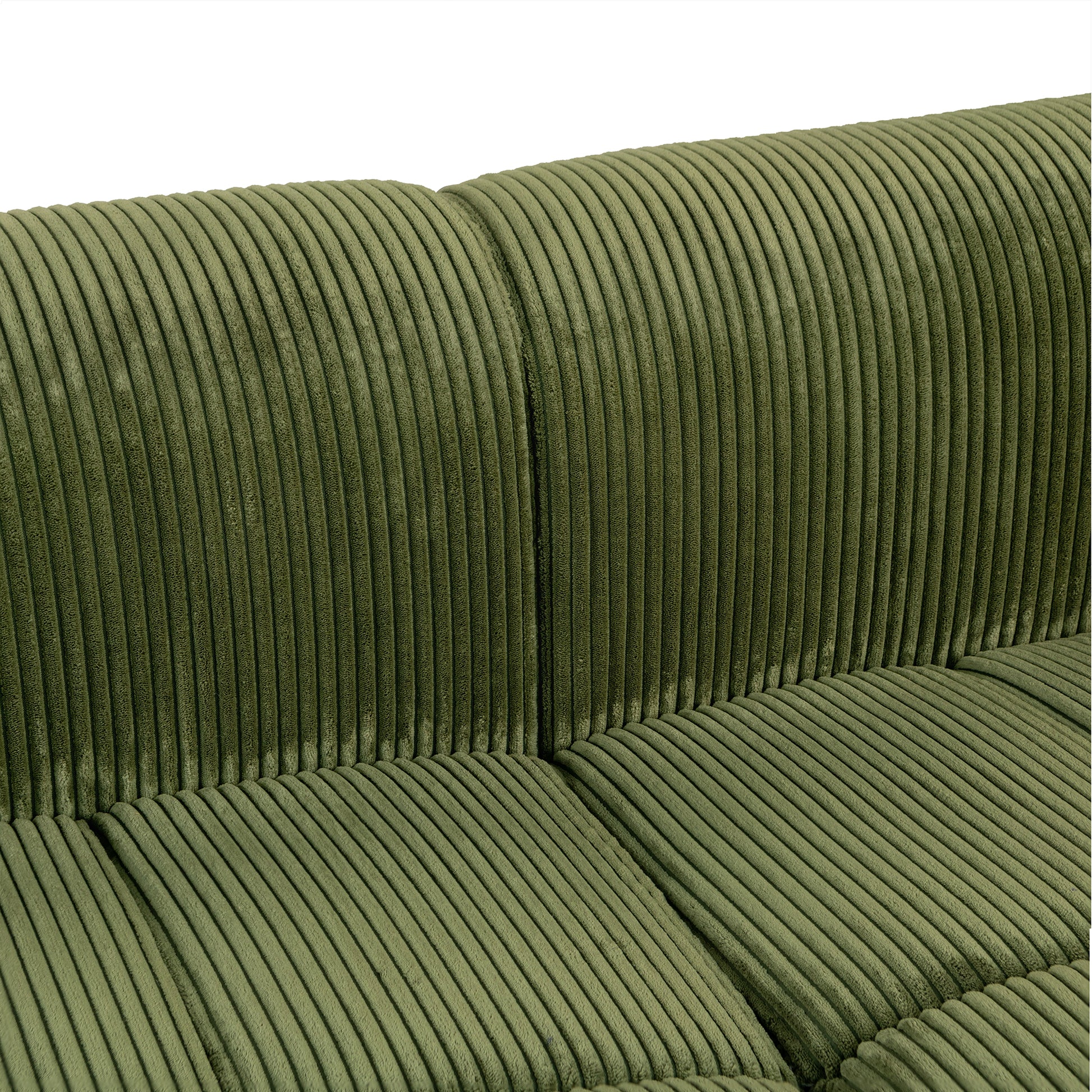 103.9" Modern Couch Corduroy Fabric Comfy Sofa With Rubber Wood Legs, 4 Pillows For Living Room, Bedroom, Office, Green Green Corduroy 2 Seat