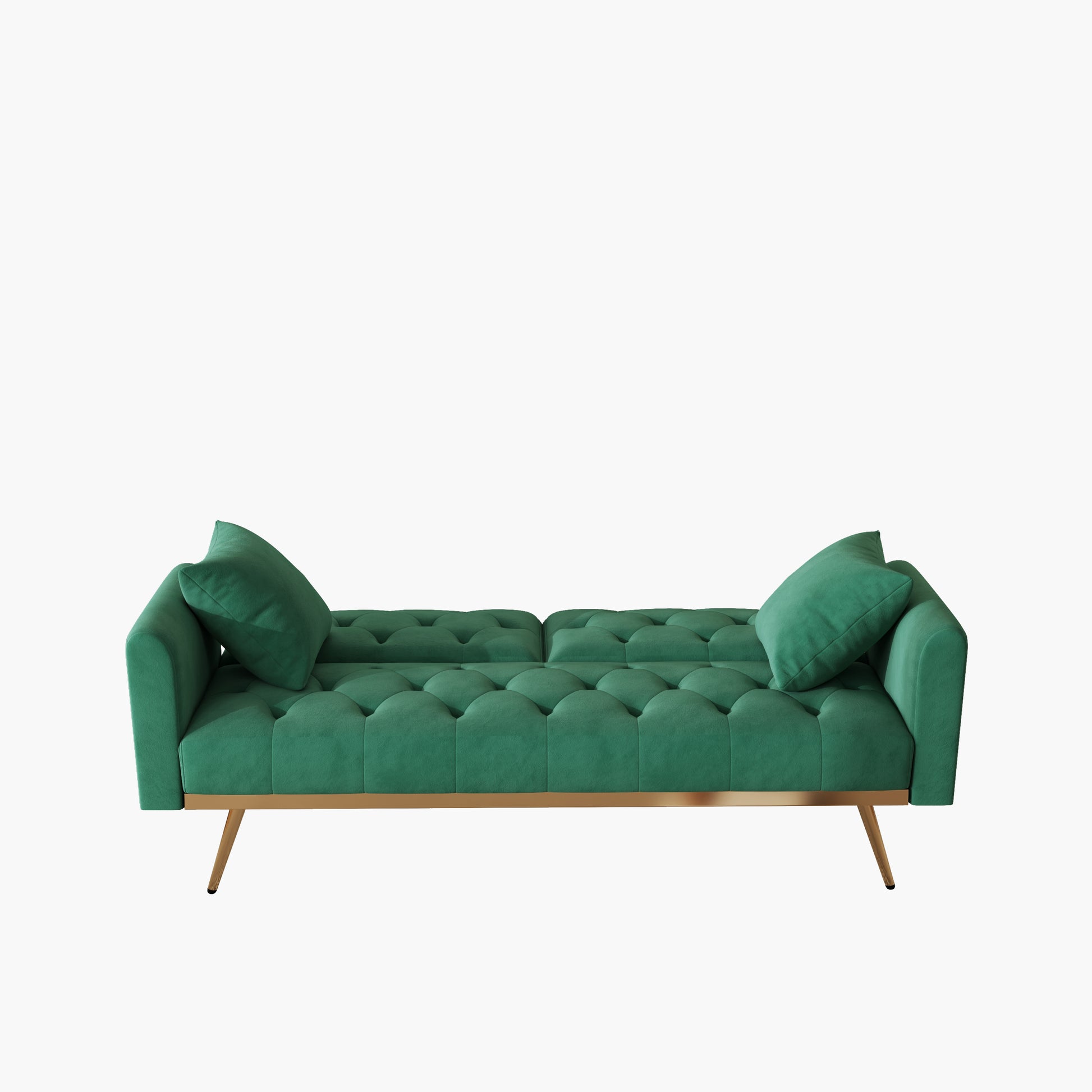 The 68.3 "Green Velvet Sofa Bed Is Beautiful And Easy To Assemble Green Velvet 2 Seat