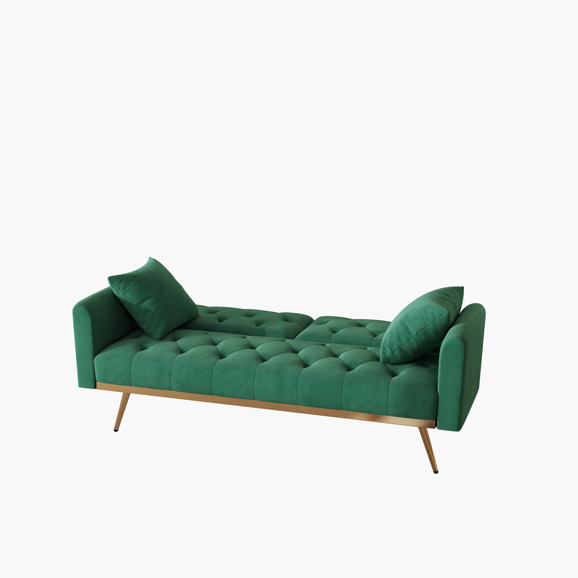 The 68.3 "Green Velvet Sofa Bed Is Beautiful And Easy To Assemble Green Velvet 2 Seat