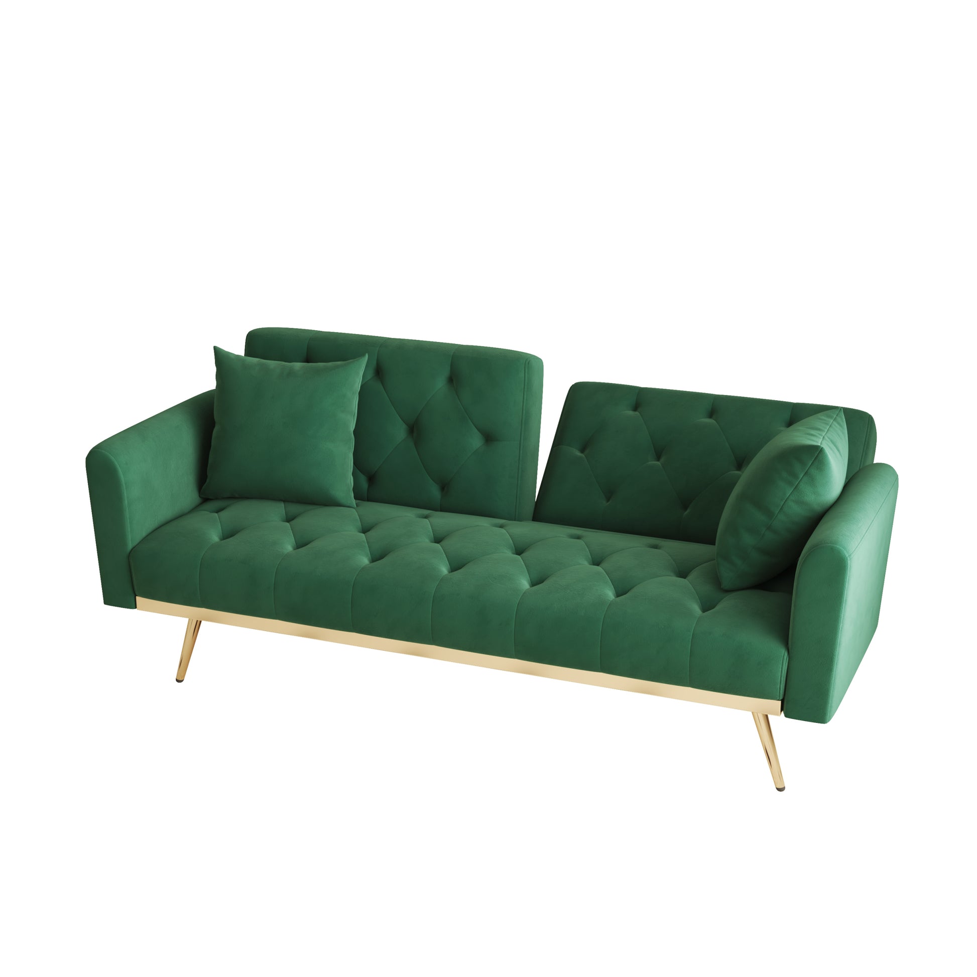 The 68.3 "Green Velvet Sofa Bed Is Beautiful And Easy To Assemble Green Velvet 2 Seat