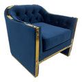 Navy And Gold Sofa Chair Navy Stainless Steel Velvet