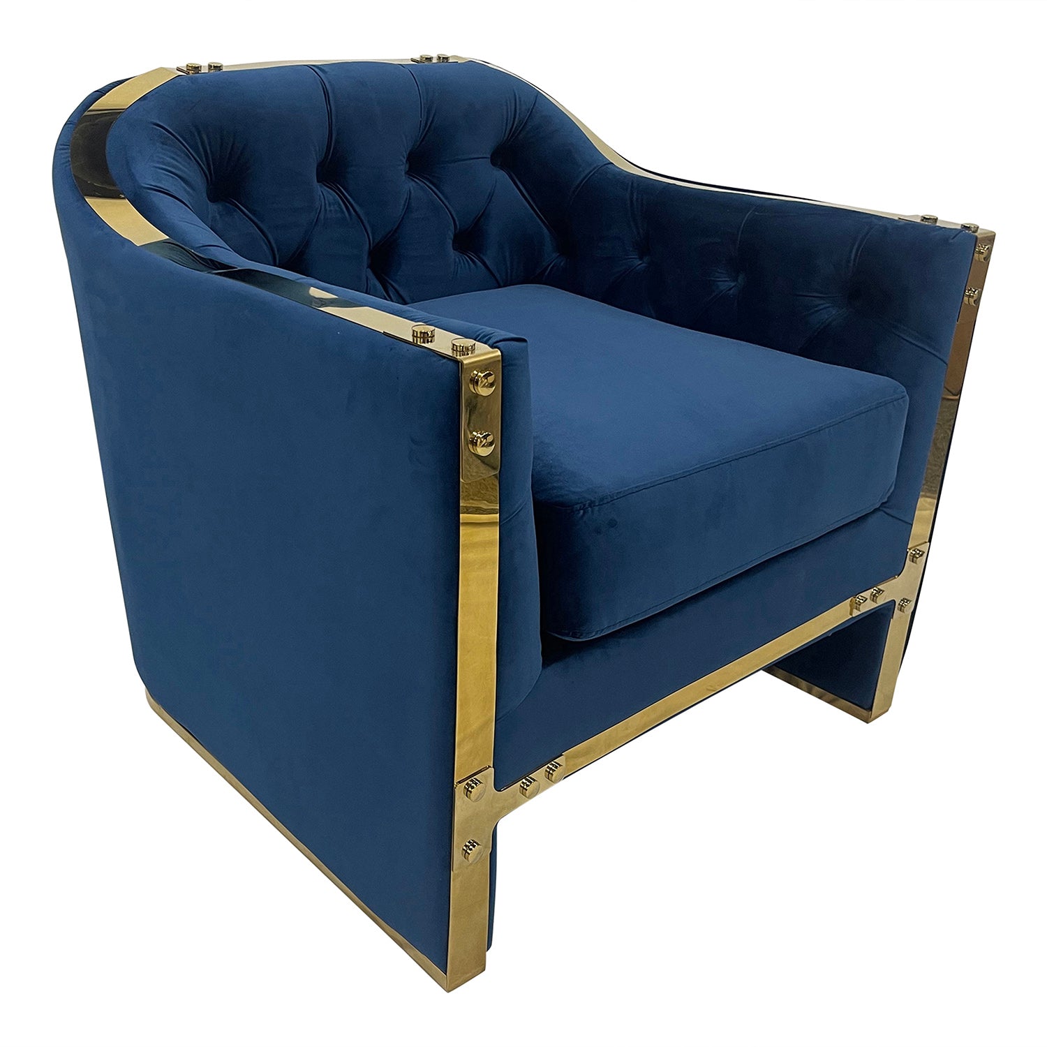 Navy And Gold Sofa Chair Navy Stainless Steel Velvet